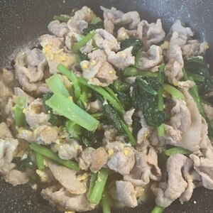 豚肉とほうれん草の卵炒め